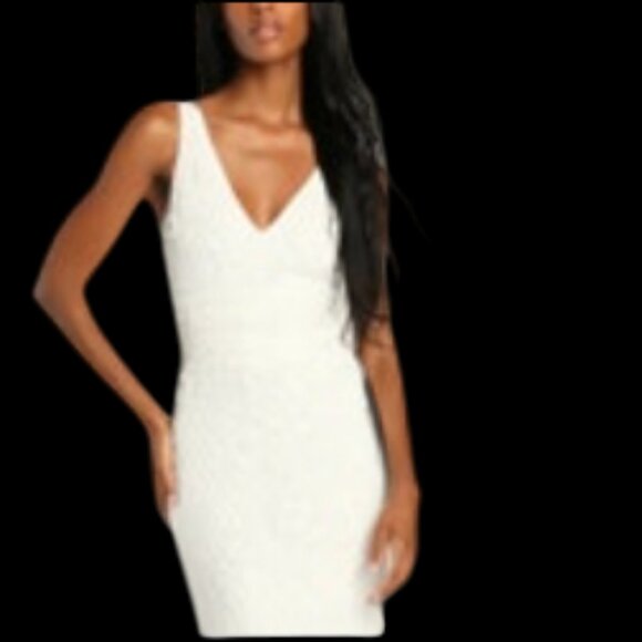 Lulus Simple Romance Vintage Style Beaded Mermaid White Wedding Dress Sz L NWOT - Picture 7 of 9